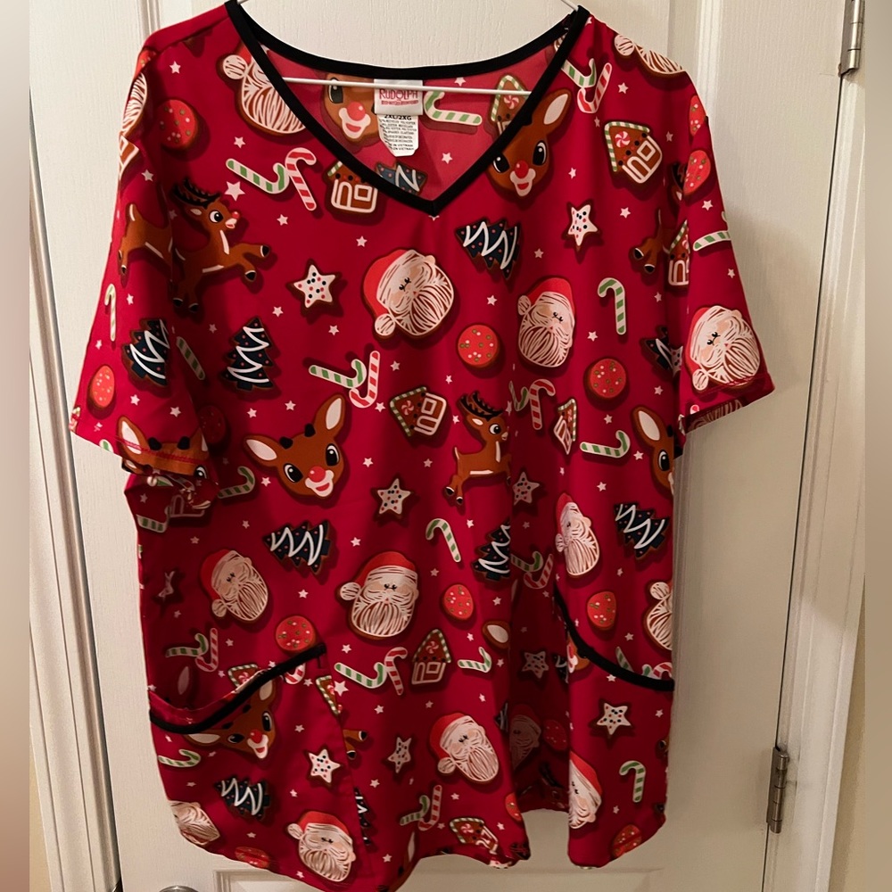 Christmas Scrub Top